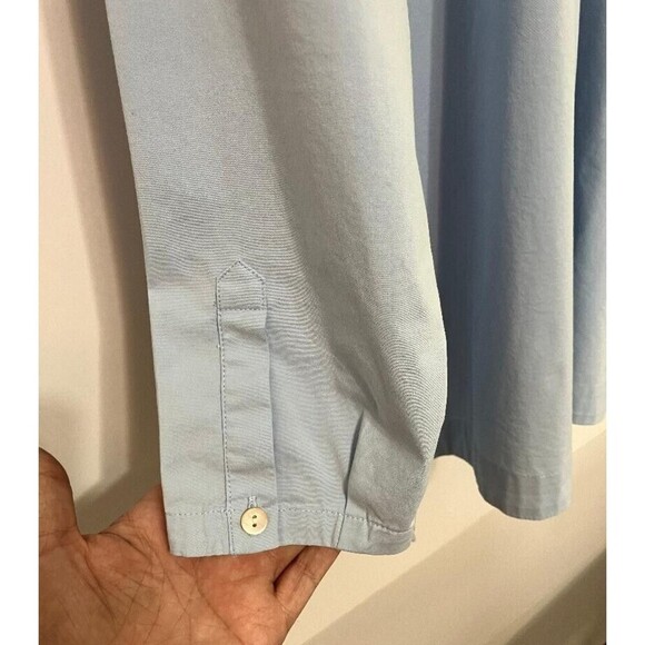 J Jill Light Blue Dipped Hem Popover Tunic Office Top Wear Stretch Size Large - Picture 6 of 10